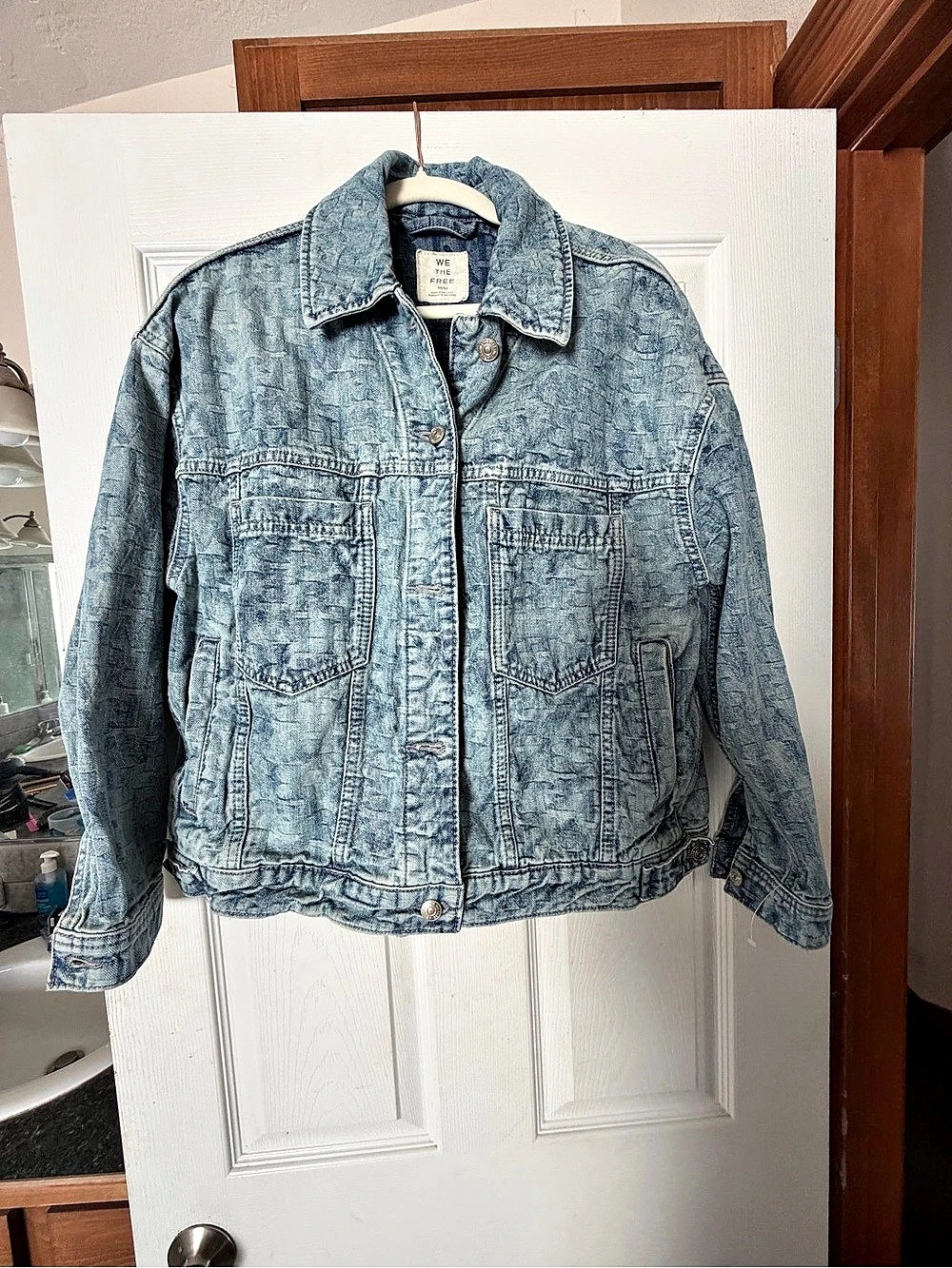 We The Free Opal Swing Jacquard Denim Jacket by Free People